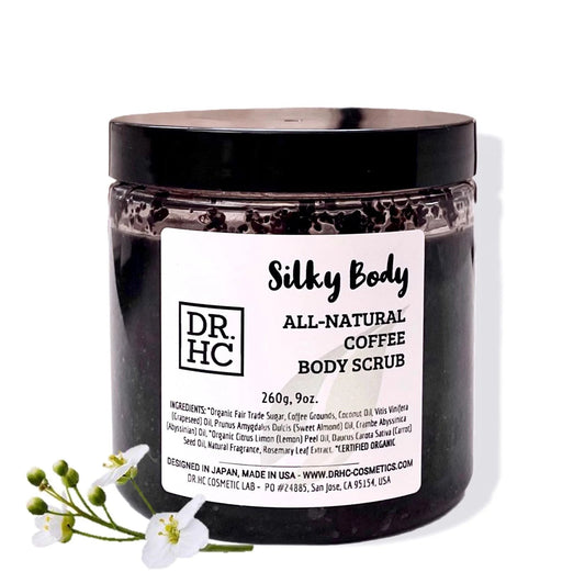 DR.HC Silky Body All-Natural Coffee Body Scrub (260g, 9oz.) (Skin brightening, Anti-aging, Anti-acne, Detoxifying, Softening...)-0