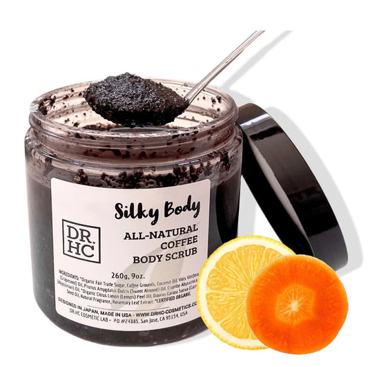 DR.HC Silky Body All-Natural Coffee Body Scrub (260g, 9oz.) (Skin brightening, Anti-aging, Anti-acne, Detoxifying, Softening...)-1