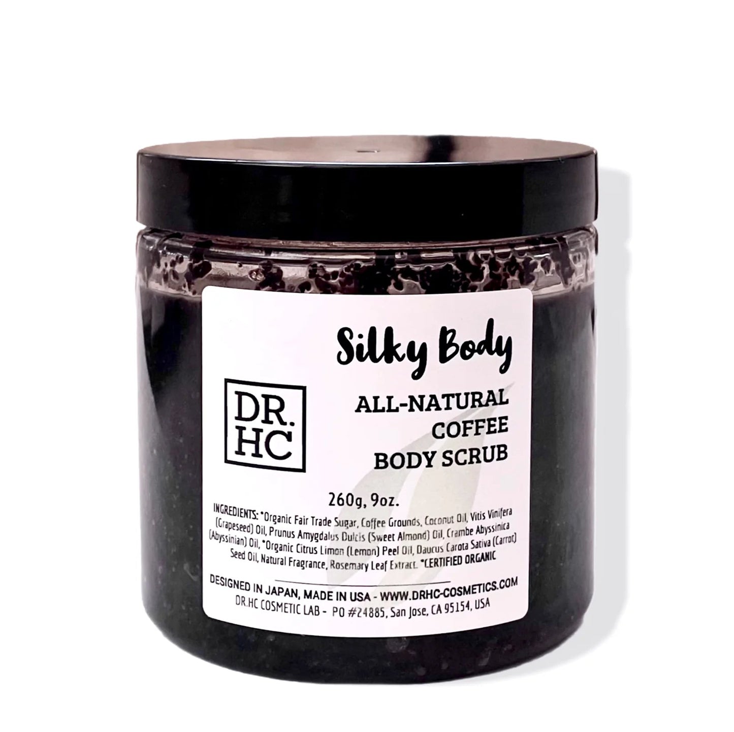 DR.HC Silky Body All-Natural Coffee Body Scrub (260g, 9oz.) (Skin brightening, Anti-aging, Anti-acne, Detoxifying, Softening...)-2