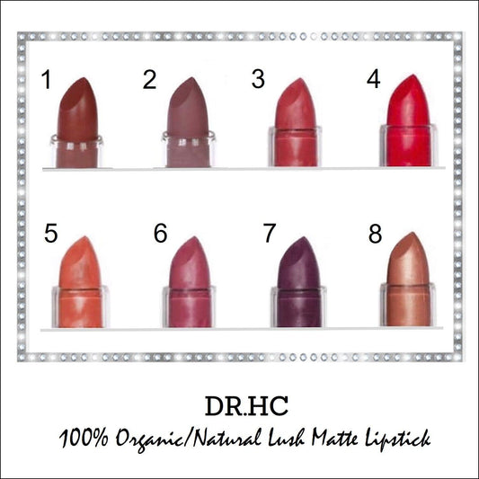 DR.HC 100% Natural/Organic & Vegan Matte Lipstick (8 Shades) (4.25g, 0.15oz.)-1