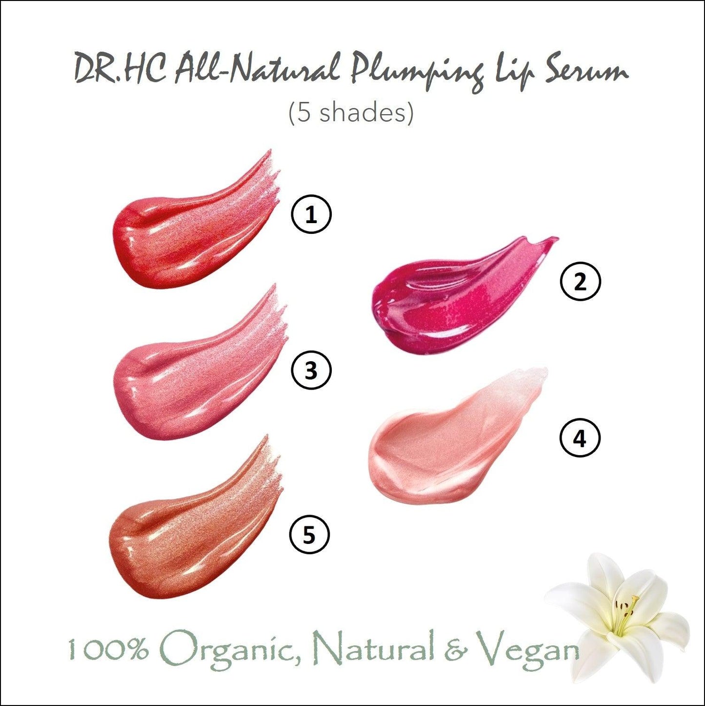 DR.HC All-Natural Plumping Lip Serum (5 Shades) (8g, 0.28oz.) (Plumping, Anti-pigmentation, Anti-aging, Hydrating...)-2