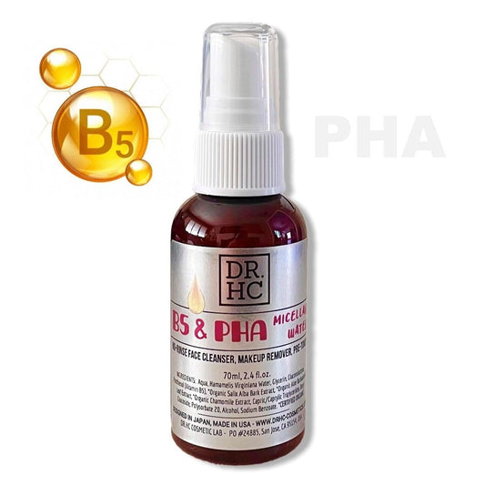 DR.HC B5 & PHA Micellar Water (No-rinse Makeup Remover, Face Cleanser & Pre-Toner) (70ml, 2.4 fl.oz.)  (Anti-sebum, Pore clearing, Anti-acne, Anti-aging...)-1