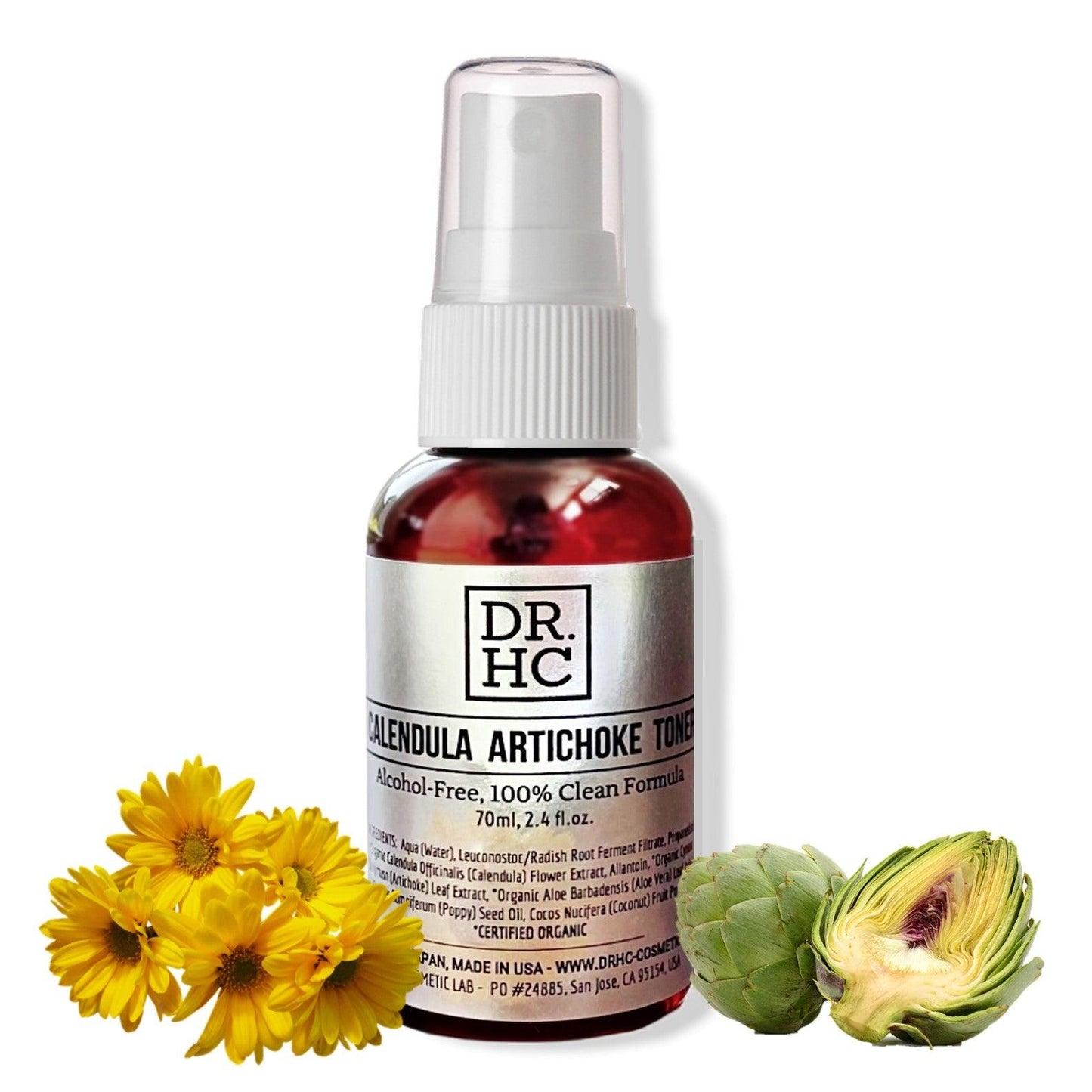 DR.HC Calendula Artichoke Toner (70ml, 2.4 fl.oz.) (Anti-acne, Anti-scar, Skin recovery, Pore shrinking...)-6