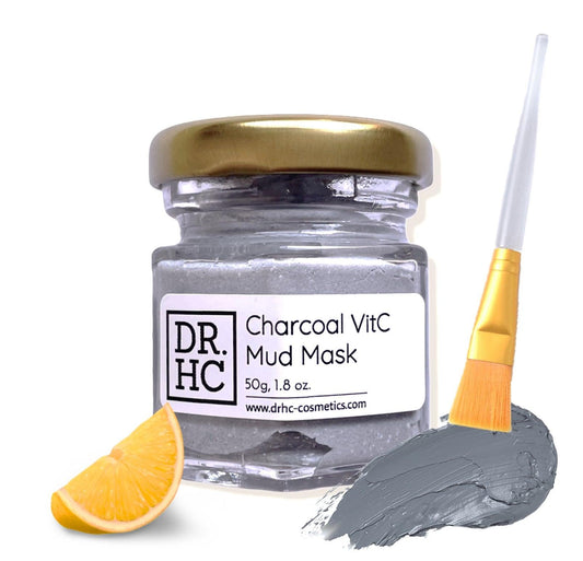 DR.HC Charcoal VitC Mud Mask (50~60g, 1.8~2.1oz) (Exfoliating, Skin brightening, Detoxifying, Pore Shrinking, Anti-black head...)-1