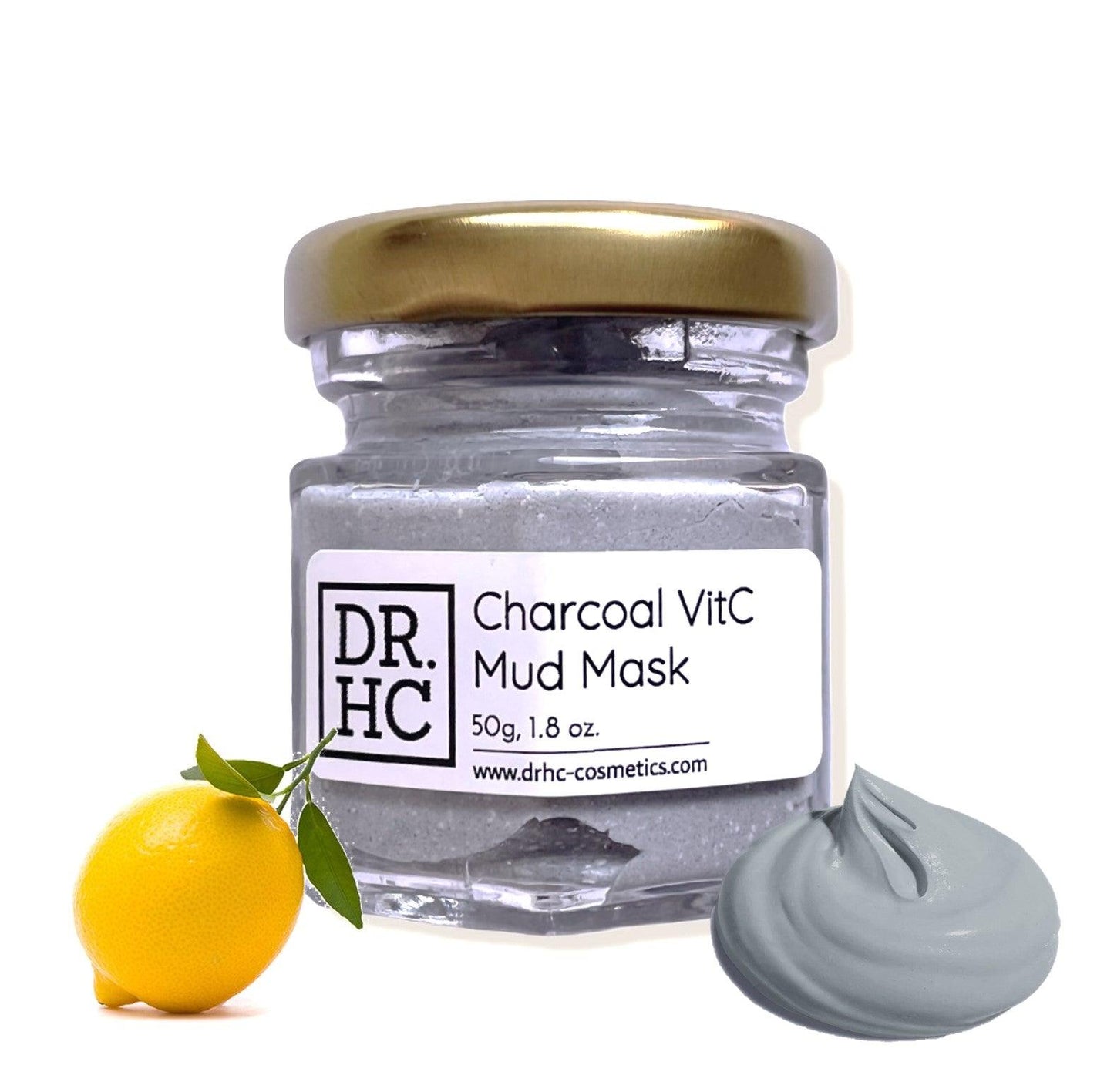 DR.HC Charcoal VitC Mud Mask (50~60g, 1.8~2.1oz) (Exfoliating, Skin brightening, Detoxifying, Pore Shrinking, Anti-black head...)-3