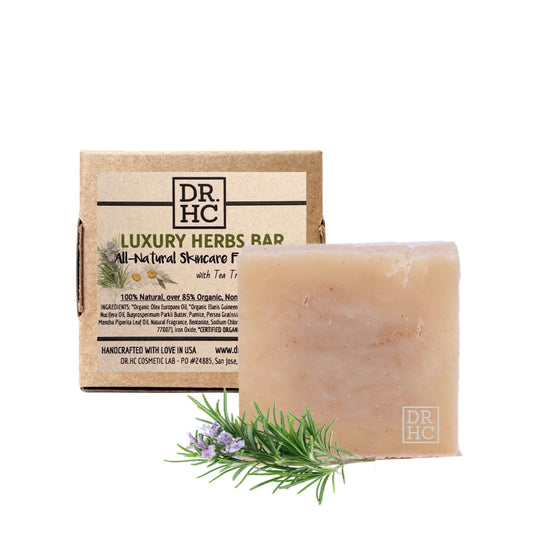 DR.HC All-Natural Skincare Face Soap - Luxury Herbs Bar (110g, 3.8oz.) (Pore Shrinking, Anti-acne, Anti-dandruff, Anti-hair loss...)-1