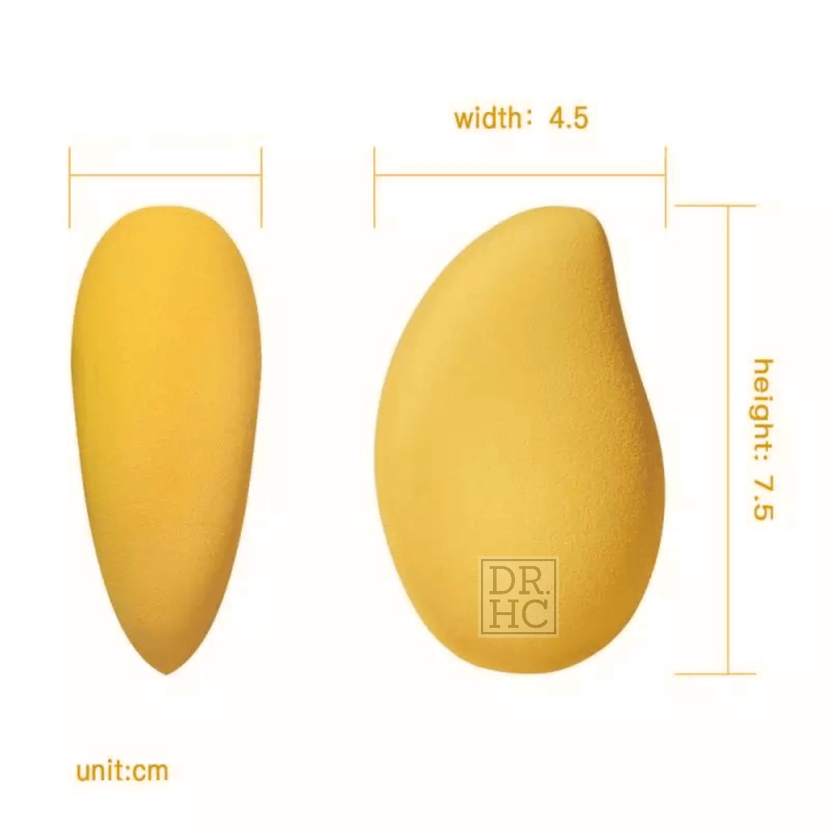 DR.HC Mango 3D Makeup Sponge (makeup puff for liquid foundations, loosed & pressed powders...)-4