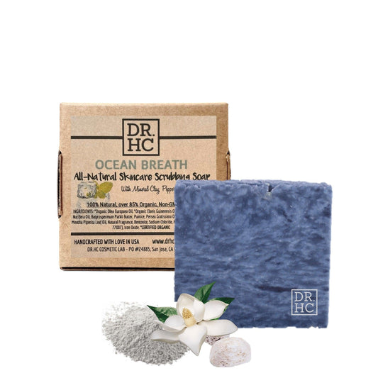 DR.HC All-Natural Skincare Scrubbing Soap - Ocean Breath (110g, 3.8oz.) (Exfoliating, Detoxifying, Anti-aging, Toning...)-1